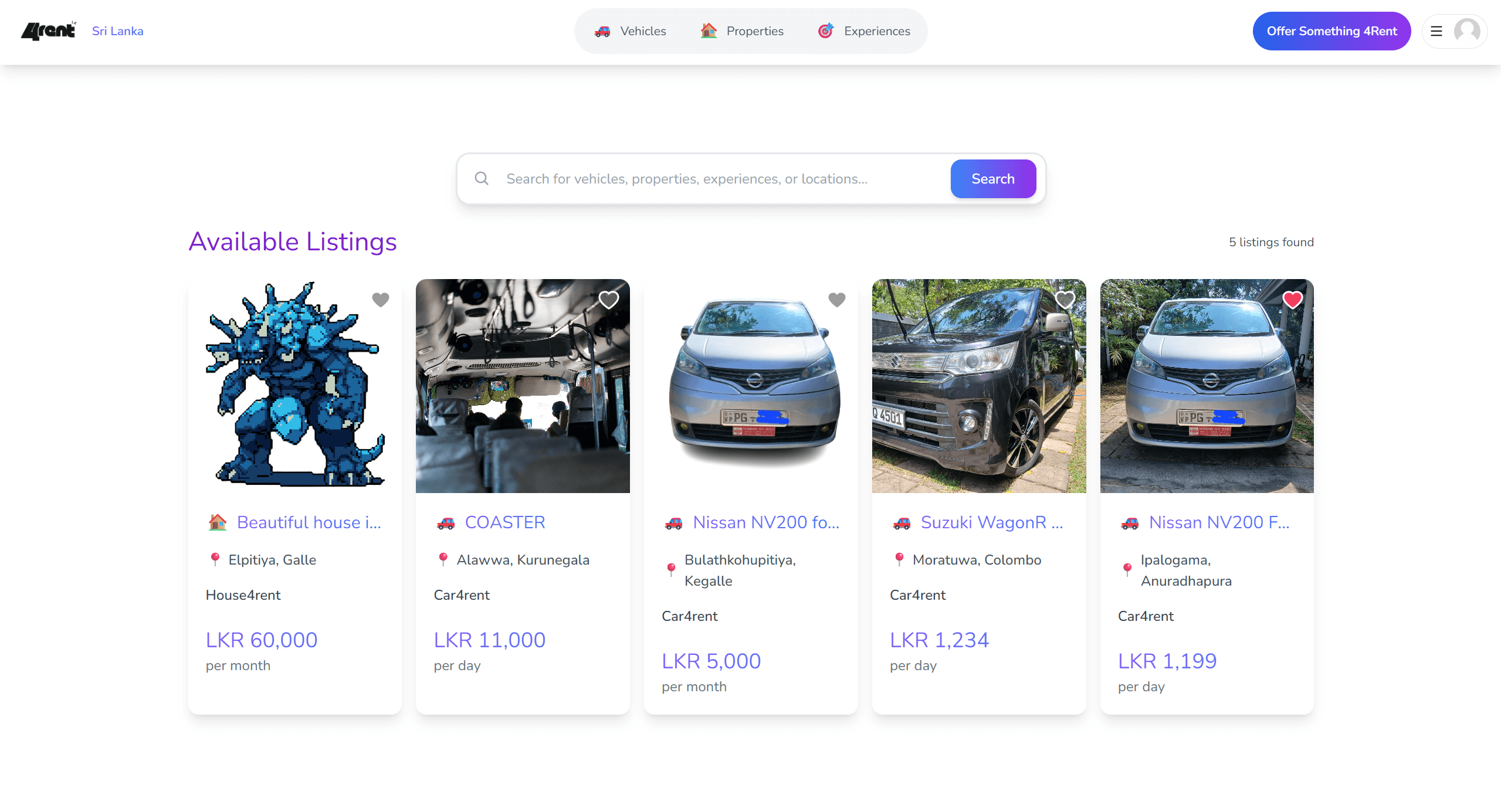 4Rent.lk screenshot 1